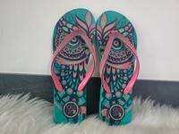 neuwertige coole Flip Flops in pink/türkis Gr. 37/38 Rheinland-Pfalz - Essenheim Vorschau