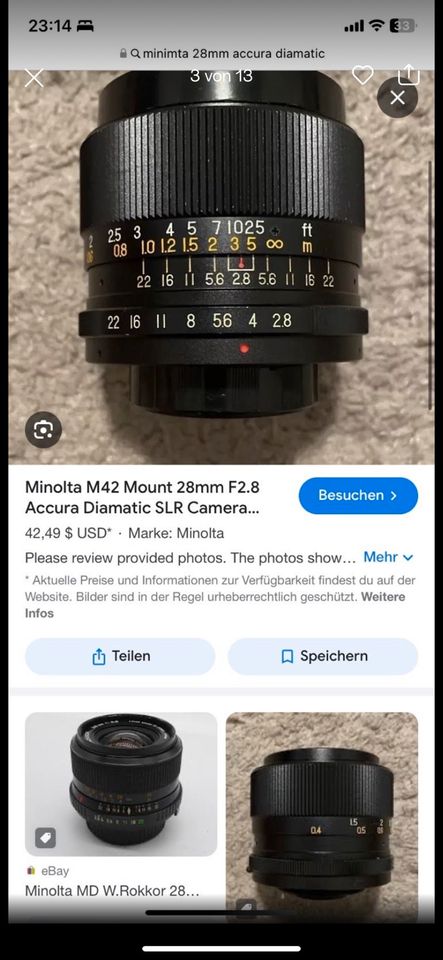 Minolta SRT-102, 28mm 1/2.8, sehr guter Zustand! in Bremen