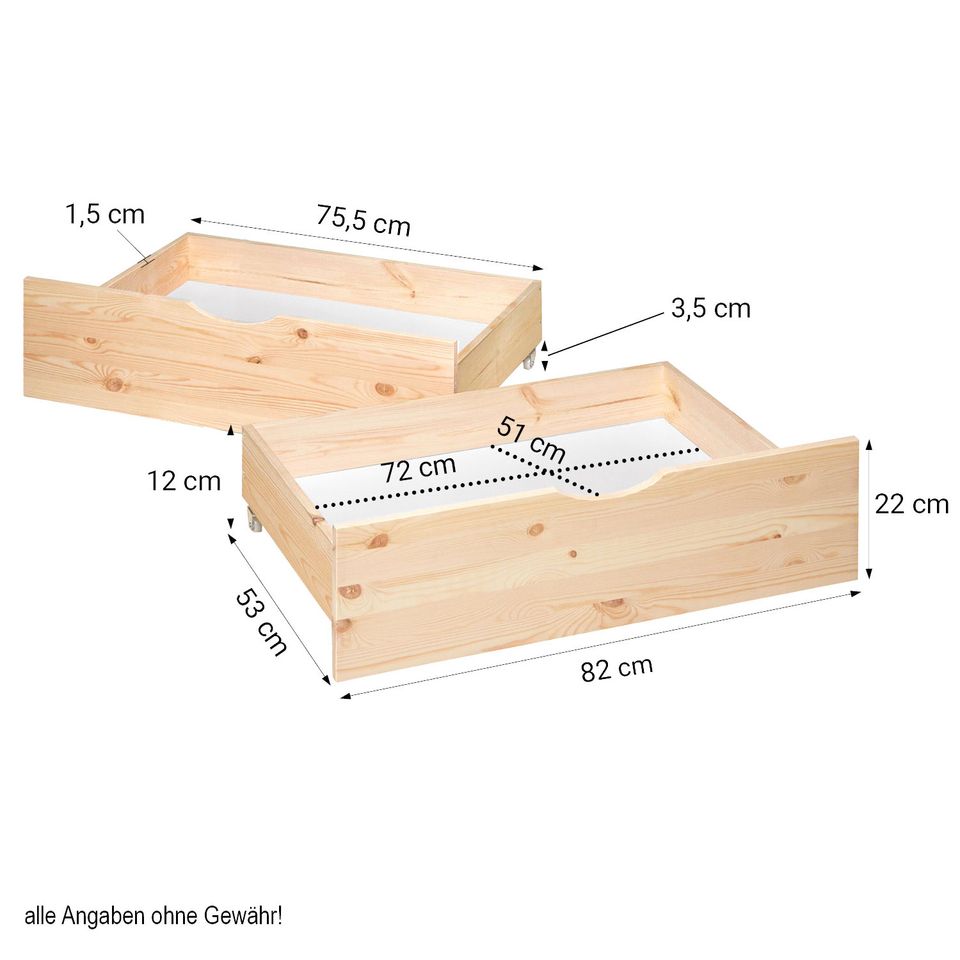 Bett Holzbett Futonbett Doppelbett Natur Holz 140x200 NEU 034-Ro in Rostock