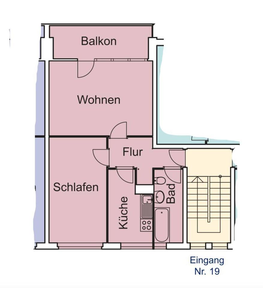 Zentrale, ruhige 2 Zimmerwohnung in Berlin Friedrichshain in Berlin