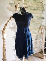Damen elegantes Kleid mit Rüschen Gr 34 von Zero in blau Niedersachsen - Loxstedt Vorschau