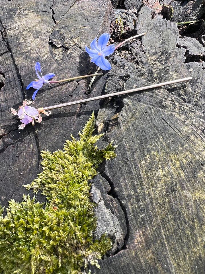 Designer Haarstab Haarnadel lila mit natürliche Amethyst Stein in Essen-West