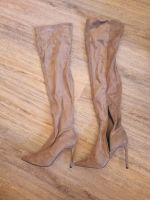 H&M Overknees Stiefel Beige Velours in Größe 40 Niedersachsen - Göttingen Vorschau