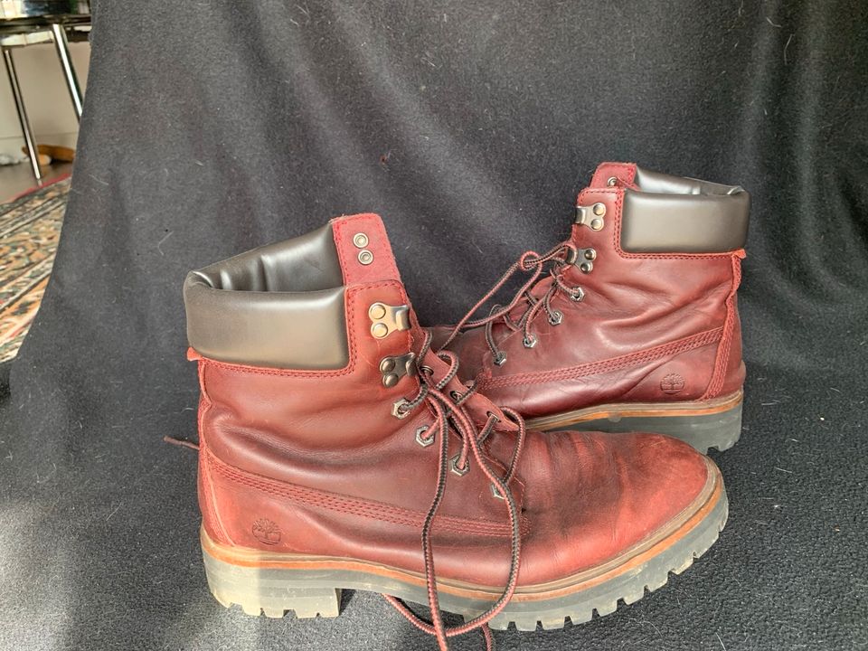 Original Timberlands rote Leder Stiefeletten in Dresden