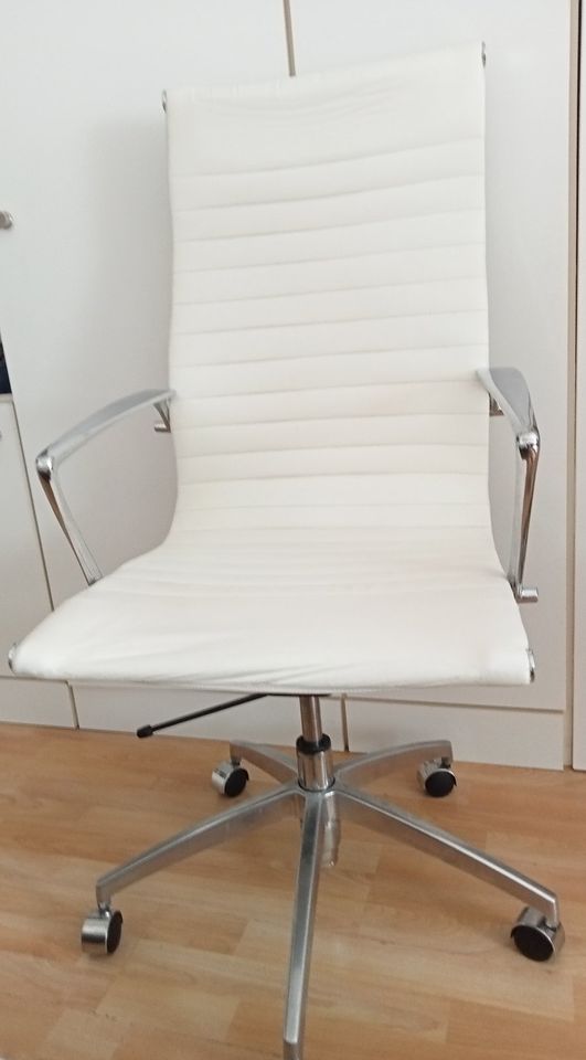 Stuhl Drehstuhl Chair ergonomisch Home Office Büro Chrom weiß in Heidelberg