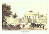 Schönes seltenes farbiges Bild vom Brandenburger Tor Berlin 1850 Berlin - Mitte Vorschau