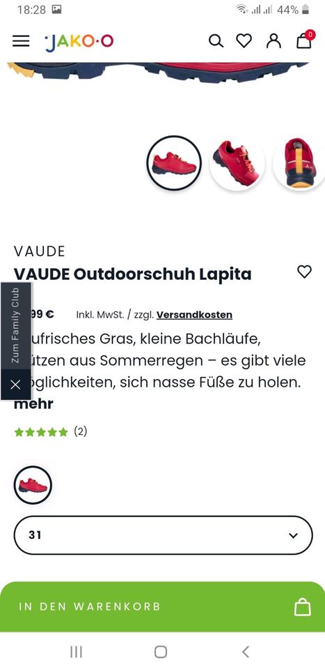 Gr. 32 Vaude Lapita waterproof Outdoor Wanderschuhe wasserdicht in Aachen