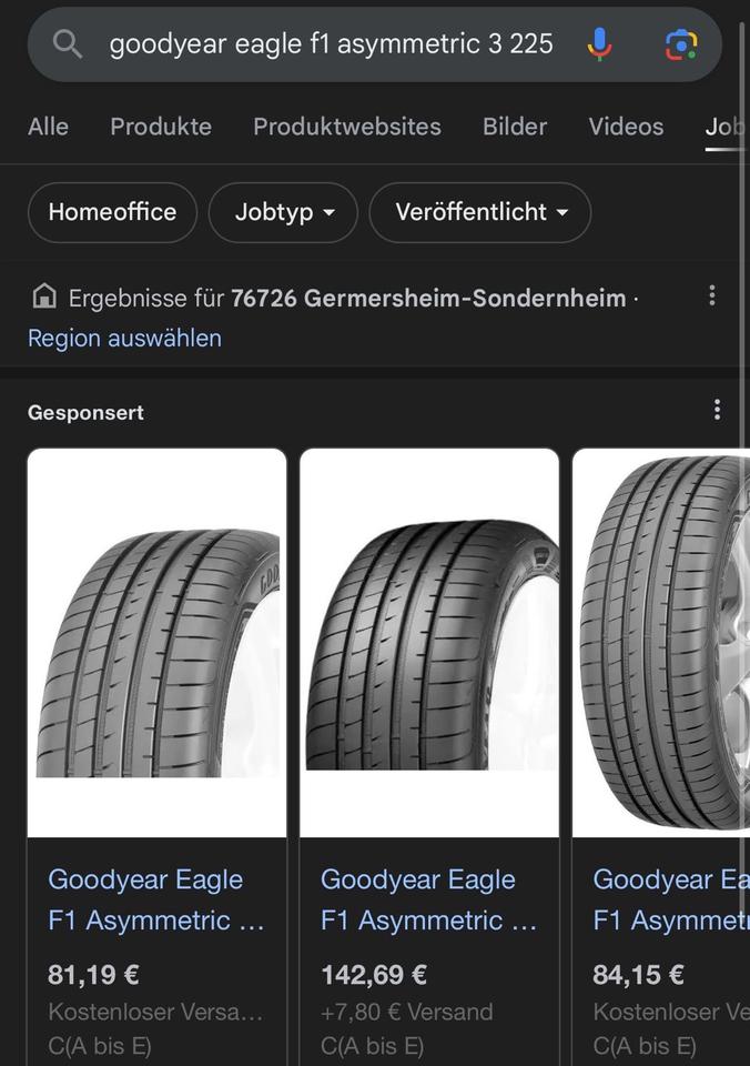 Sommerreifen Goodyear Eagle F1 Asymmetric 3 – 225/45 R17 91W in Germersheim