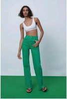 ZARA Jeans Green Wide Leg High Waisted Hose Grün Nordrhein-Westfalen - Kerpen Vorschau