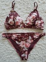 Damen Bikini Top + Hose Gr. 38 mit Blumen Muster dunkel Rot Hessen - Limburg Vorschau