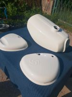 Simson Tank Seitendeckel NEU WIRBEL CANDY WHITE BLAU PEARL Zella - Anrode Vorschau