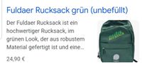 Fuldaer Rucksack  (unbefüllt) Hessen - Hünfeld Vorschau