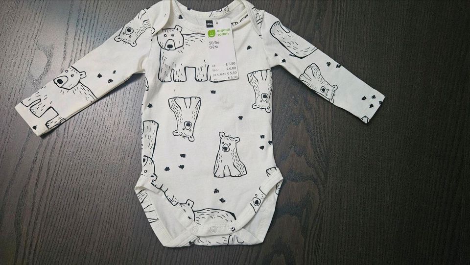 Baby Body von der HEMA Größe 50/56 Organic Cotton  Neu in Schwarme