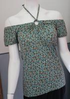 Gr. 36/38 T-Shirt Top Carmen Shirt türkis Blumen Blüten Schleswig-Holstein - Hohenwestedt Vorschau