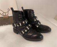 ZARA Stiefeletten Boots Leder Steine Gr. 38 Niedersachsen - Wennigsen Vorschau