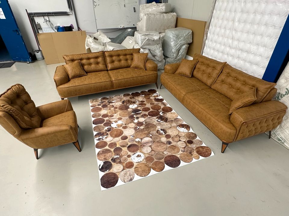 Sonderangebot auf LAGERWARE SOLANGE VORRAT REICHT* (Prizma) Couch Set 3+3+1) Sessel Couch Sofa Relax Sofa Bett Funktion Wohnzimmer Gästezimmer QMLager in Ursensollen