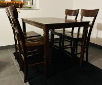4 robuste Stühle (erhöht) mit passendem Tisch in dunkelbraun Nordrhein-Westfalen - Selfkant Vorschau