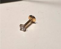 Piercing Labret /Ohrring für Helix aus Titan goldfarben mit Stein Sachsen-Anhalt - Samswegen Vorschau