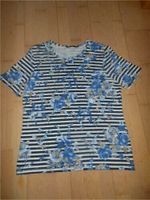 44:Clarina Shirt,kurzarm,Streifen,schwarz/weiß+Blumen,blau/beige Baden-Württemberg - Heilbronn Vorschau