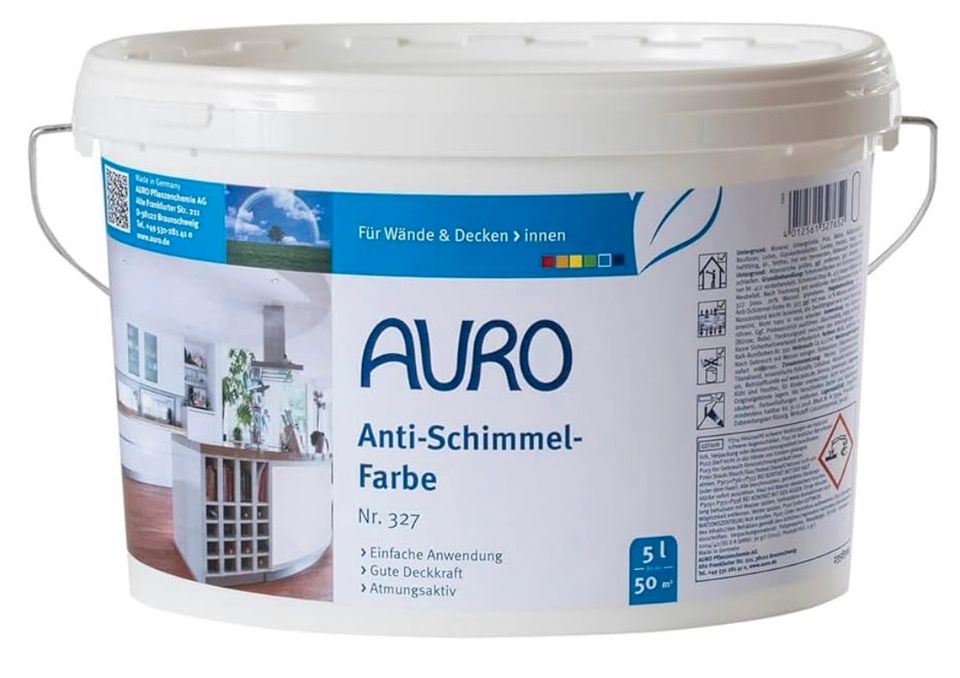 5L AURO Anti-Schimmel-Farbe Nr. 327 (weiß) in Hamburg