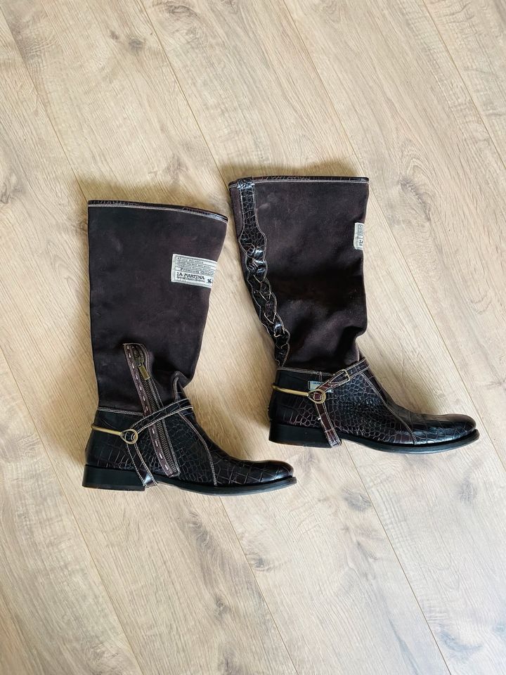 NEU ❣️ LA MARTINA Designer Stiefel, Wildleder. Krokoleder 39 in Mainz