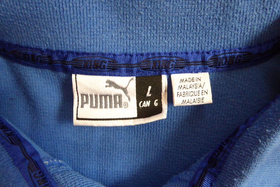 Polohemd von Puma King Vintage Gr. L blau wenig getragen in Hof (Saale)