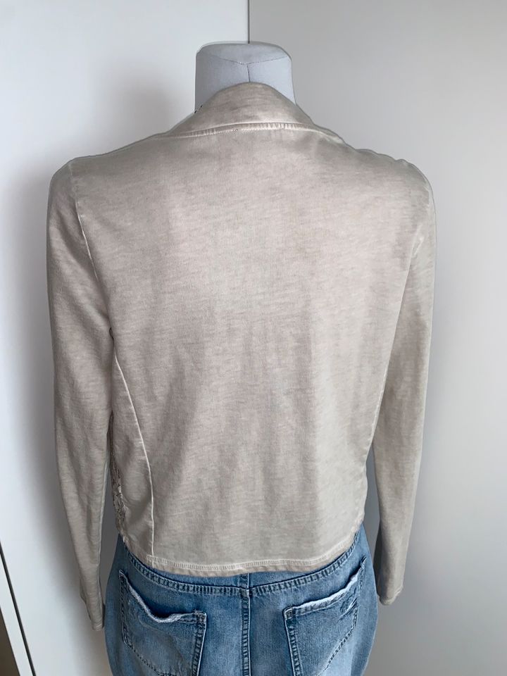 Sweatshirt Jacke Street One Grösse 36 (S) Grau Creme Spitze in Freiburg im Breisgau