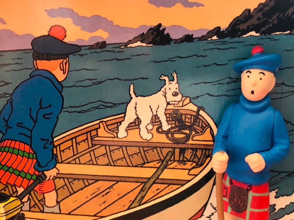 Tintin: Die schwarze Insel Tim im Kilt Bild & Figur im Rahmen Neu in Stuttgart