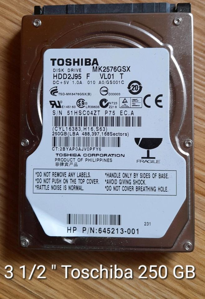 HDD Festplatten 160 GB 250 GB 500 G 1 TB Bitte Preisvorschlag in Schwäbisch Hall