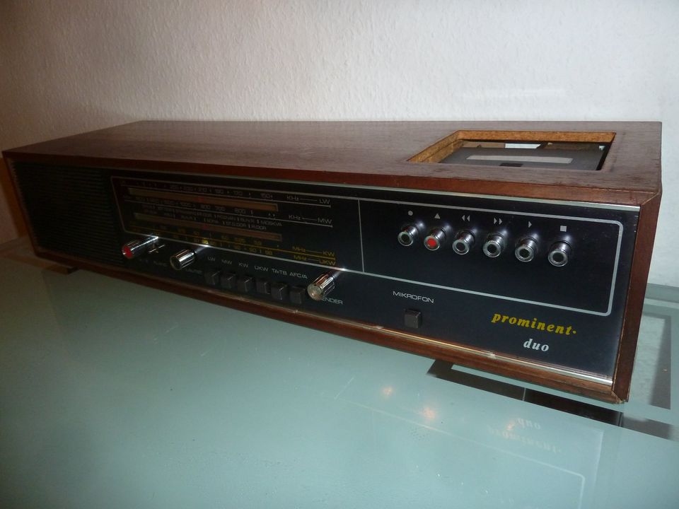 DDR ZEIT 70 HOLZ RADIO PROMINENT DUO KASSETTE VEB STERN ALT ANTIK in Schönfels Gem Lichtentanne