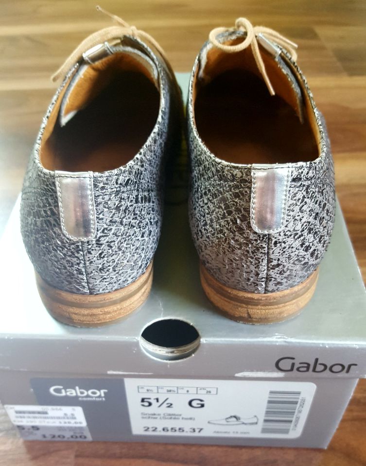 Wunderschöne, glänzende Lederhalbschuhe von Gabor in Sinsheim