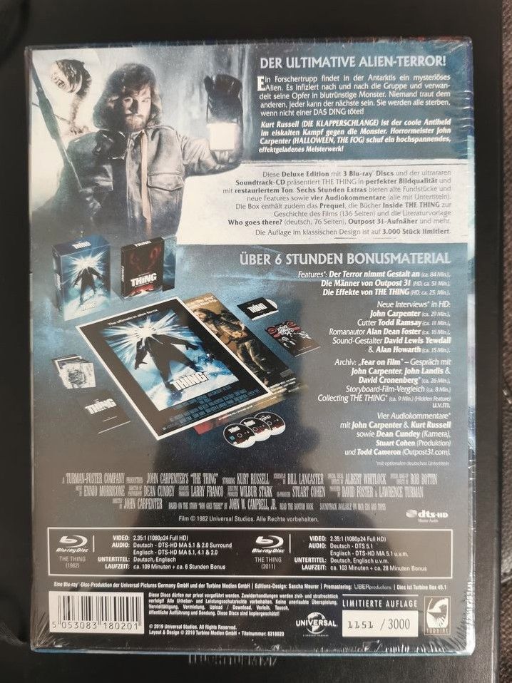 John Carpenter's THE THING Turbine Deluxe Edition 3x Blu Ray+Extr in Arnsberg