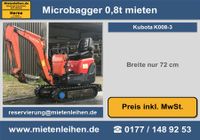 Minibagger Microbagger Mini Bagger mieten leihen in Herne Nordrhein-Westfalen - Herne Vorschau