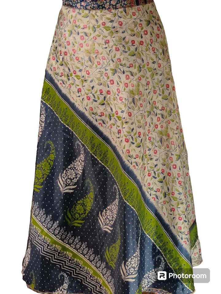 Recycle Seide Sari Wrap Skirt Wickelrock reversibel Rock Summer in Berlin