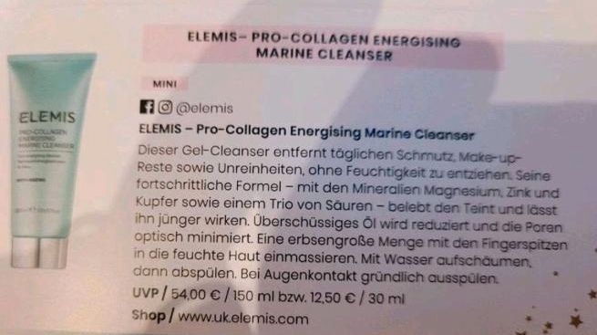 Neu Elemis Pro-Collagen 30 ml Energising Marine Cleanser in Wetschen