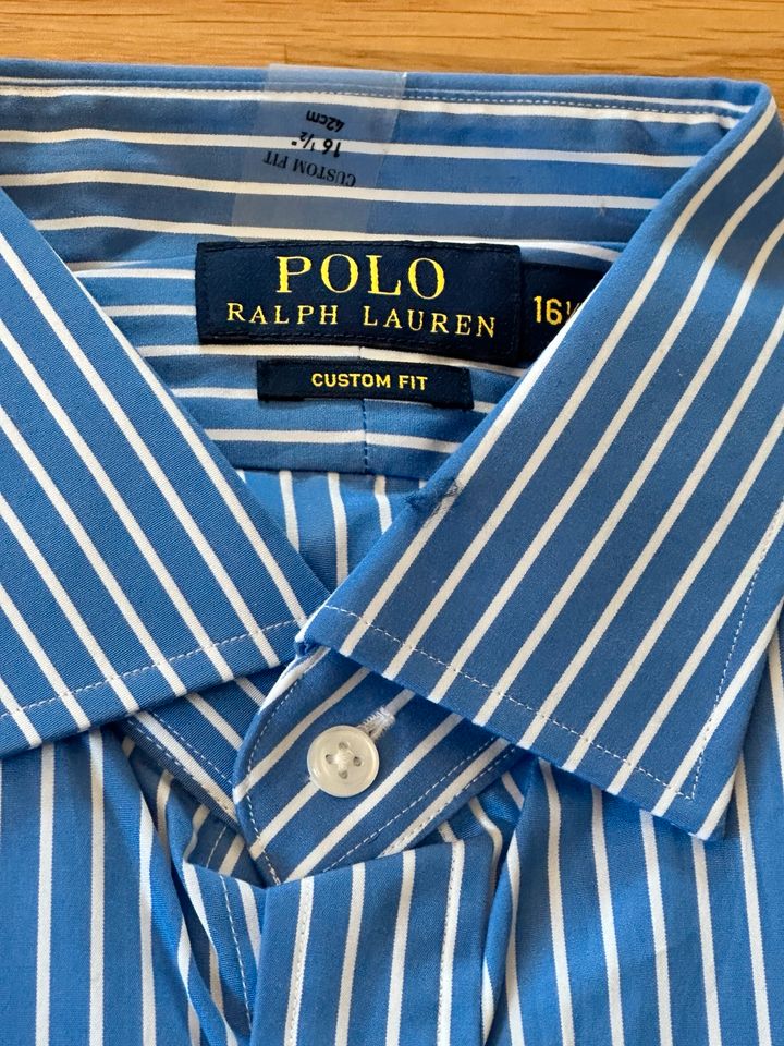 Polo Ralph Lauren Herren Hemd Gr. 16 1/2 42 cm  blau weiß Neu in Homburg