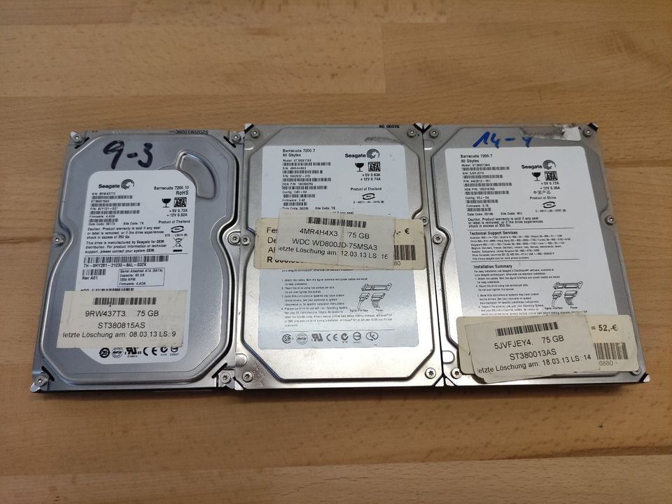 3 x Seagate Barracuda Festplatte SATA 80 GB 7200 HDD 3,5" Zoll in Lilienthal