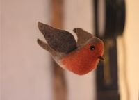 Rotkehlchen aus Filz ❤️ handmade ❤️ Filzvogel Nordrhein-Westfalen - Hückeswagen Vorschau