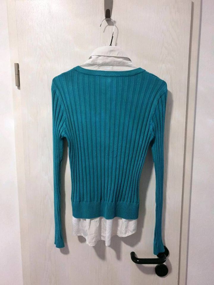 2in1 Bluse mit "Strickjacke" in Einem, Größe ca 38 in Grevenbroich