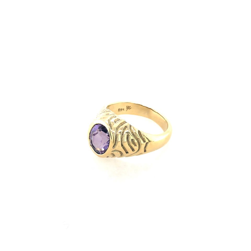 Ring Gold 585/ 14k Gr.60 , mit Amethyst Nr. 4791 in Peine