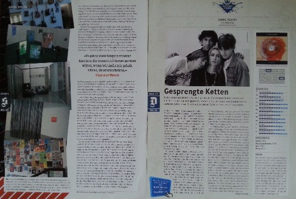 Sticker SONIC YOUTH u. Mini-Poster, Interviews... 90s Indie Noise in Köln