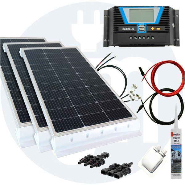 300 Watt Wohnmobil Solaranlage 12 Volt Set in weiß oder schwarz in Bruchköbel