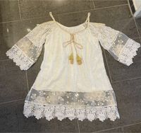 Tunika Bluse Kleid 42 44 L XL Spitze weiß Creme Gold Strandkleid Hessen - Kronberg im Taunus Vorschau