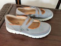 Finn Comfort Mary Jane Ballerina Sandalen, Gr. 37 graublau Nubuk Stuttgart - Bad Cannstatt Vorschau