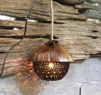 Hängelampe aus Kokosnuss Muschel Schlafzimmerlampe Leuchte Kokosn Sachsen - Großharthau-Seeligstadt Vorschau