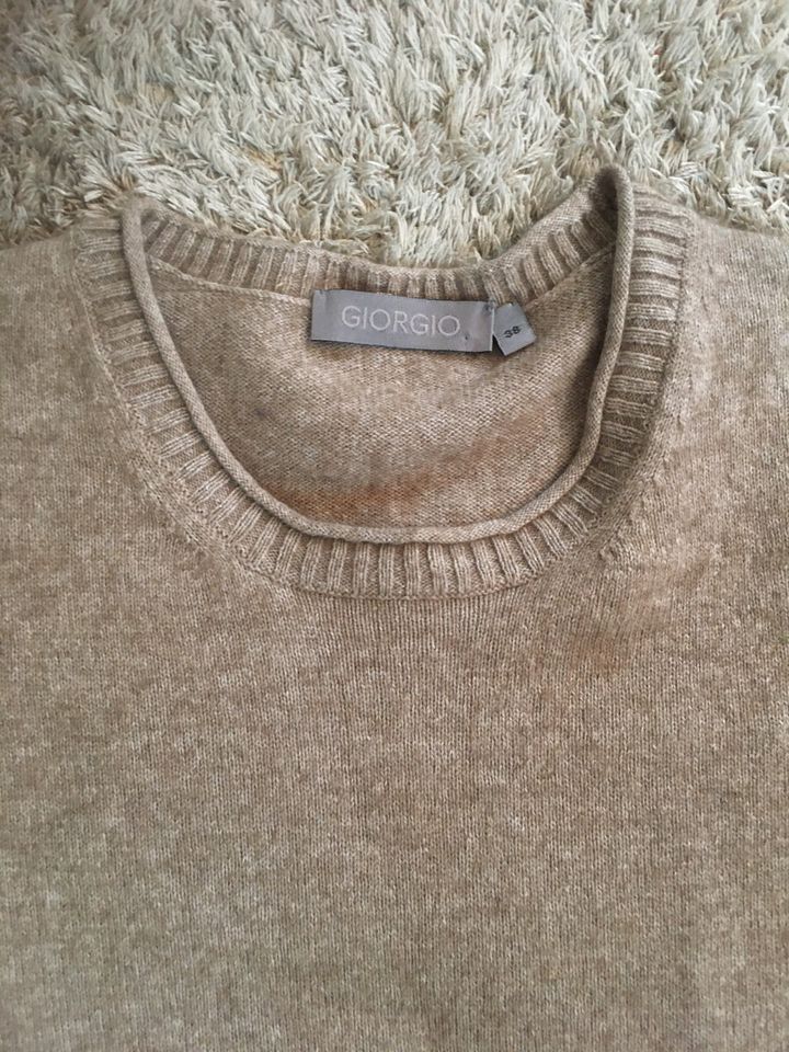 Giorgio Seide Kaschmir cashmere Pullover rundhals Designer beige in Kempten