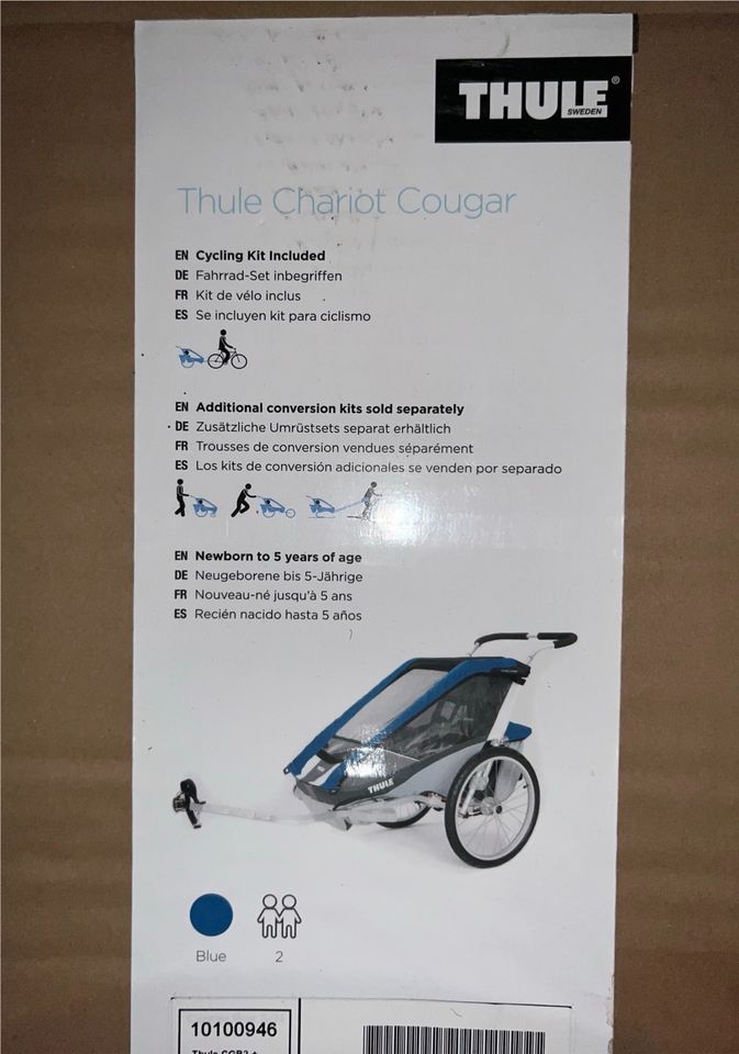 Neu und in OVP Thule Chariot Cougar Fahrradanhänger 2-Sitzer blau in Dortmund