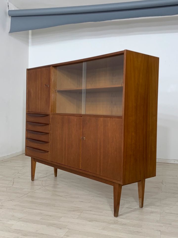 MID CENTURY HELLERAU HIGHBOARD SCHRANK WOHNZIMMERSCHRANK VINTAGE in Berlin