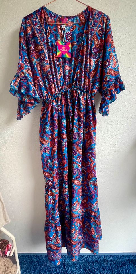 Mantel Kimono OneSize Paisley blau bunt Seide edel Boho Ibiza neu in Wachtberg