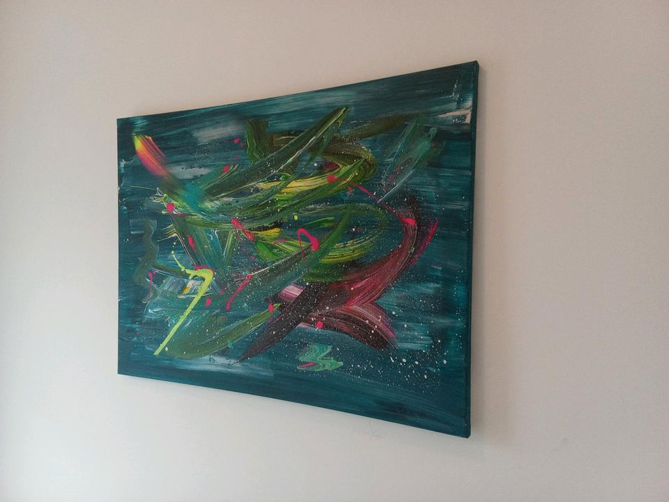 Handarbeit Acrylbild abstrakte Kunst auf Leinwand Unikat 50x70 in Giengen an der Brenz